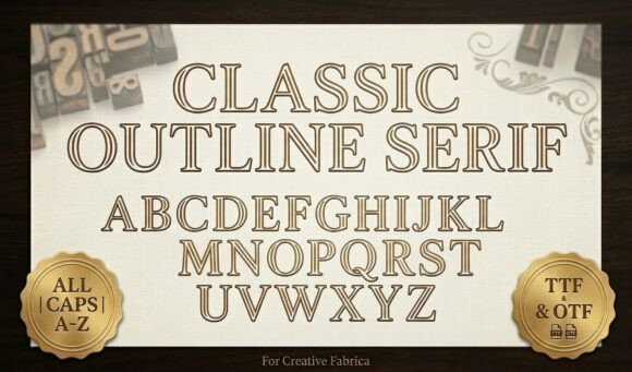 Classic Outline Serif: A Premium Font for Makers and Creative Sellers