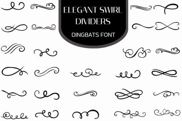 Elegant Swirl Dividers: A Stylish Typeface for Your Brand