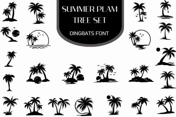 Summer Palm Tree Set: A Tropical Typeface for Editorial Design